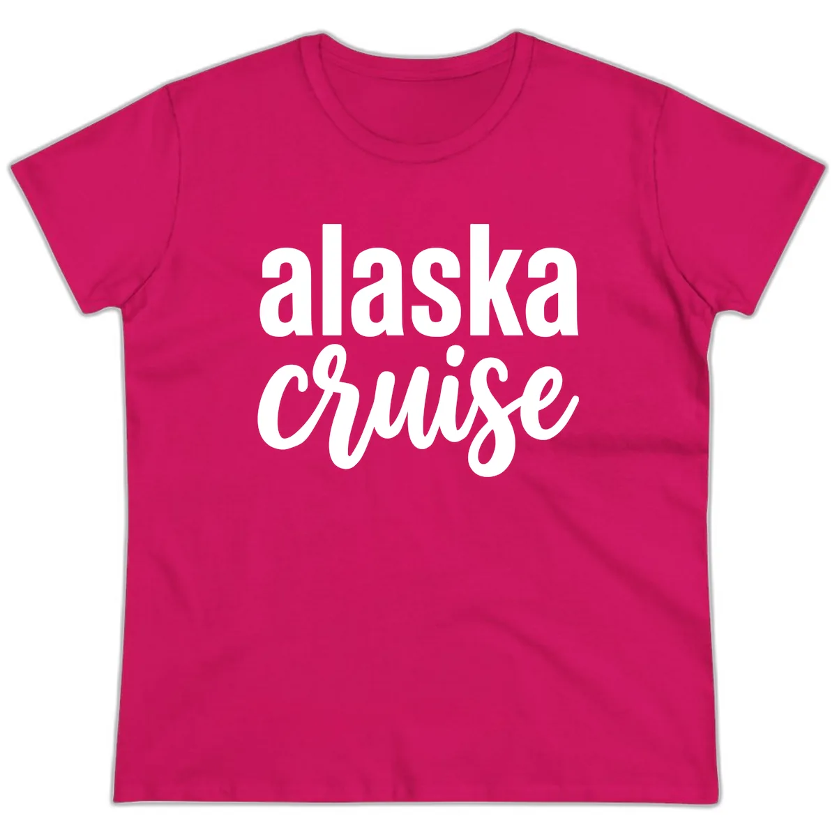 Alaska Cruise Adventure Ladies Tee in Heliconia