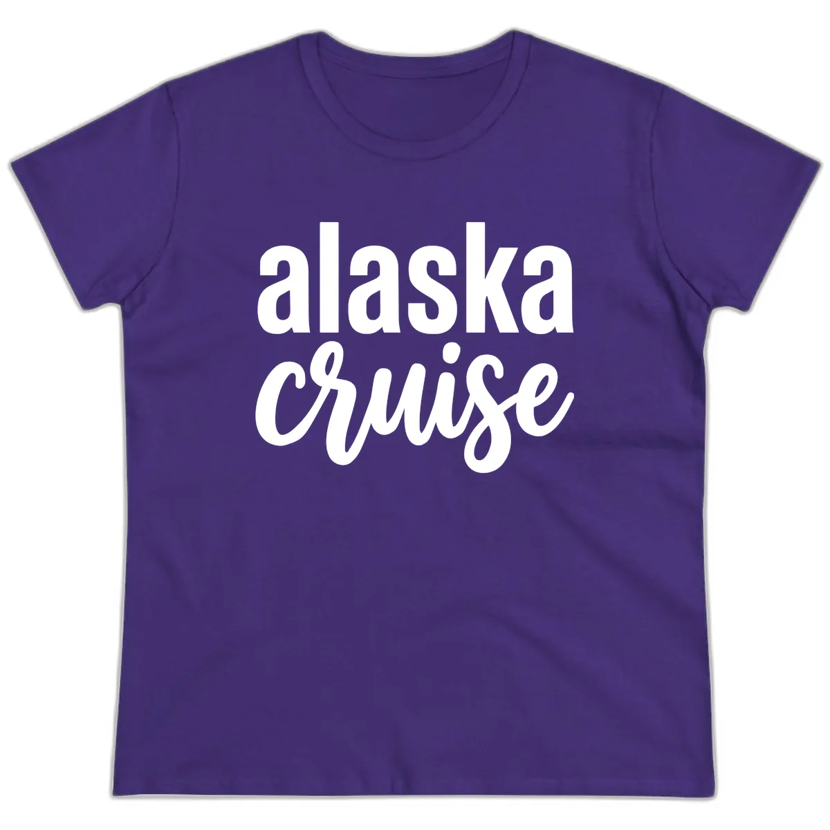 Alaska Cruise Adventure Ladies Tee in Purple