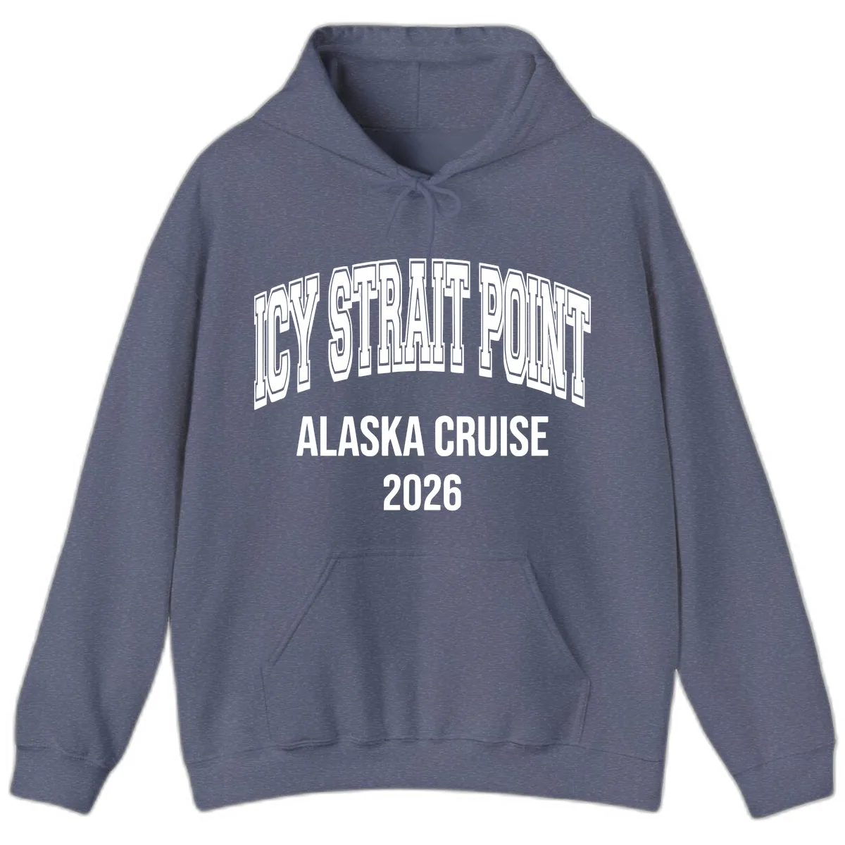 Dry Strait Point Alaska Cruise 2026 Hoodie in Heather Navy
