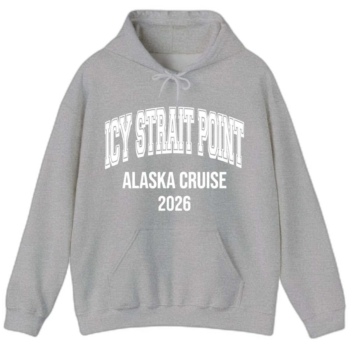 Dry Strait Point Alaska Cruise 2026 Hoodie in Sport Grey