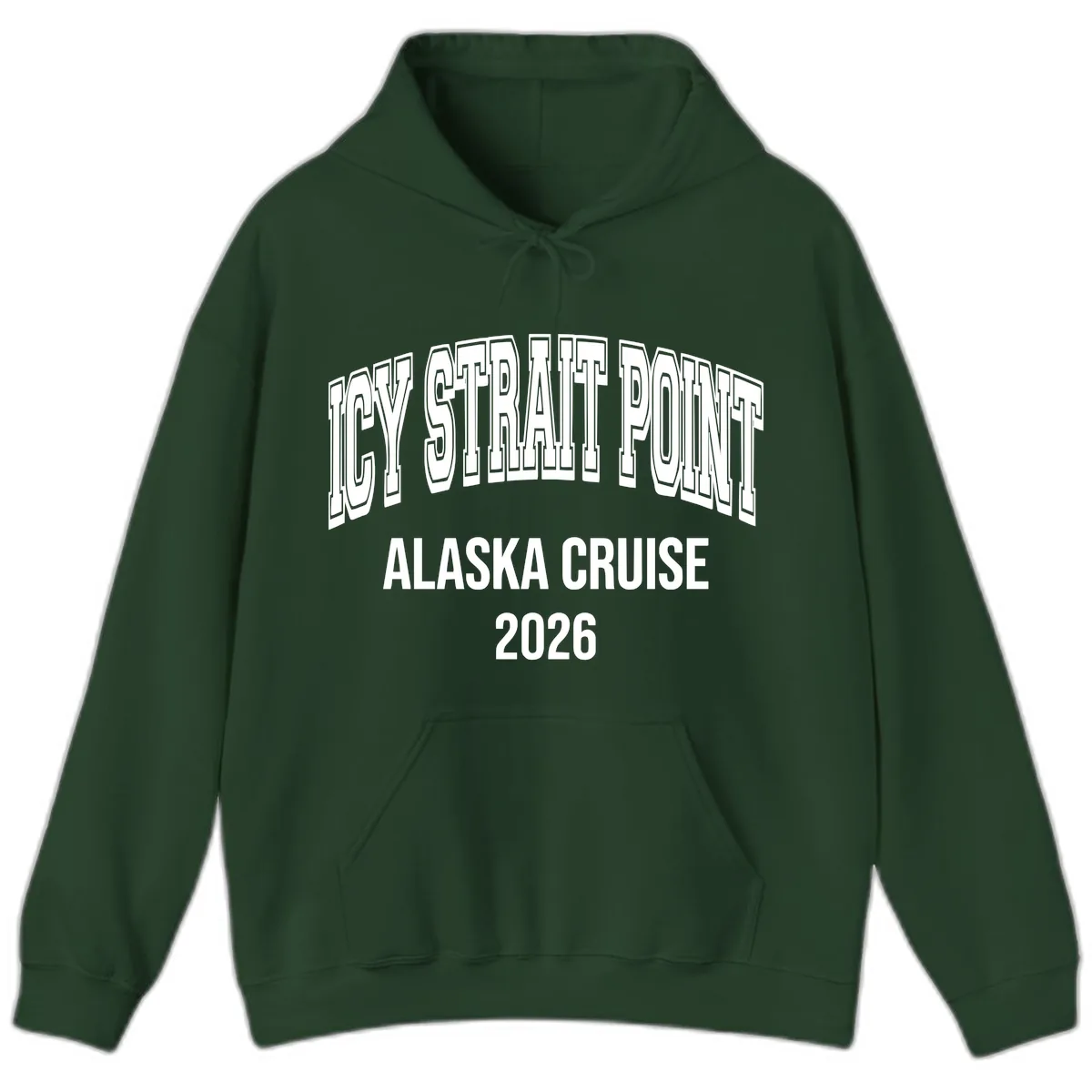 Dry Strait Point Alaska Cruise 2026 Hoodie in Forest Green