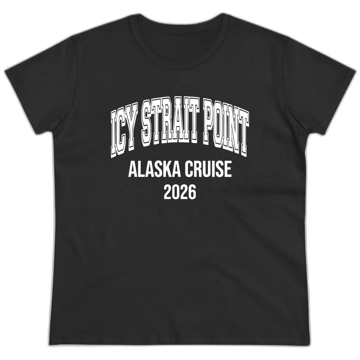 Dry Strait Point Alaska Cruise 2026 Ladies Tee in Black