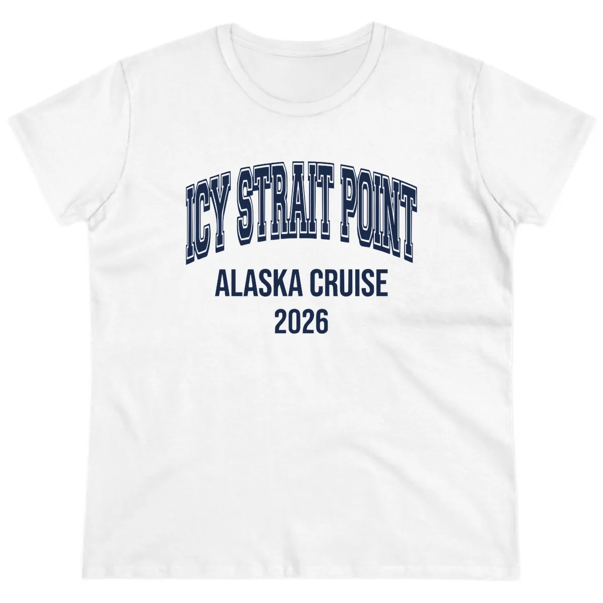 Dry Strait Point Alaska Cruise 2026 Ladies Tee in White
