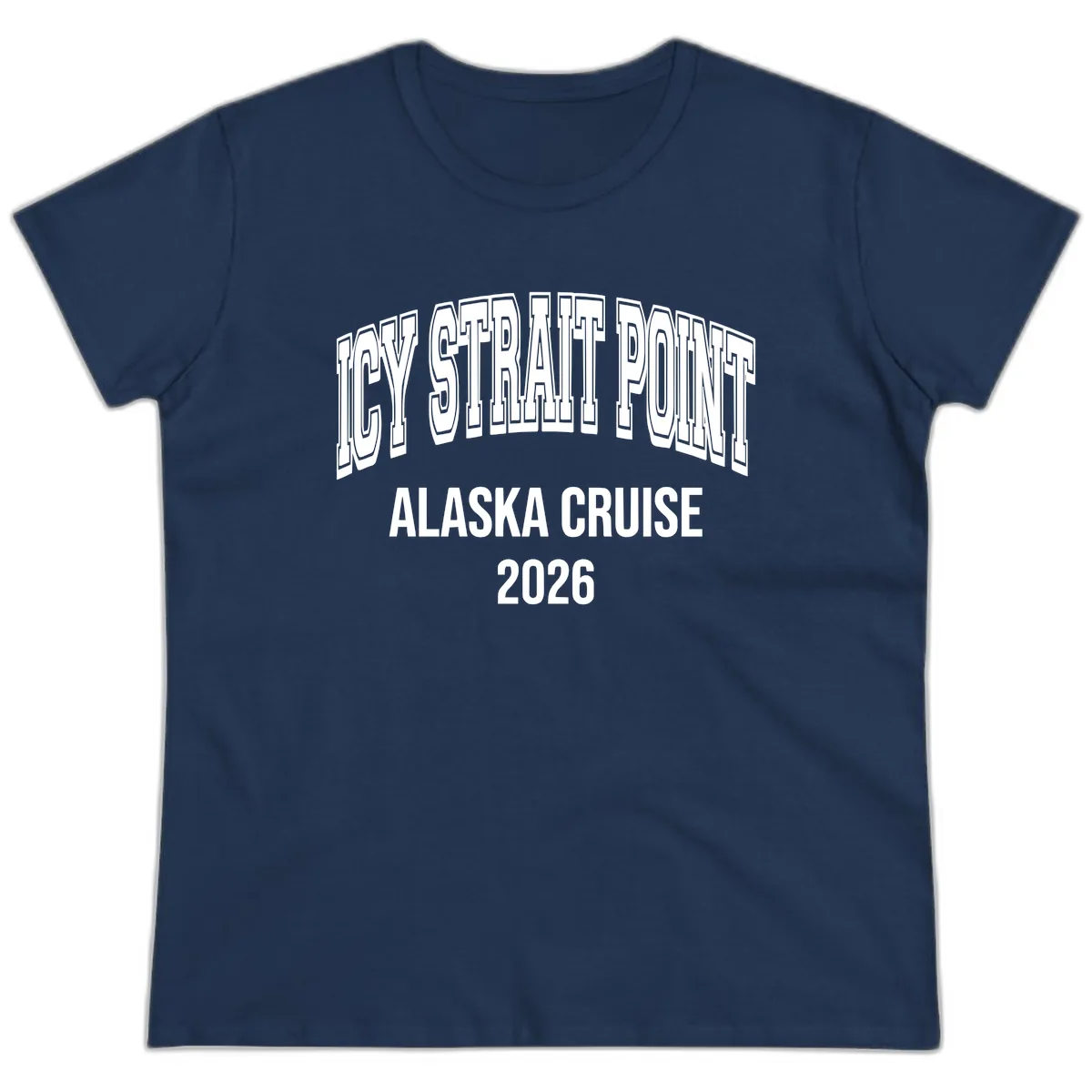 Dry Strait Point Alaska Cruise 2026 Ladies Tee in Navy