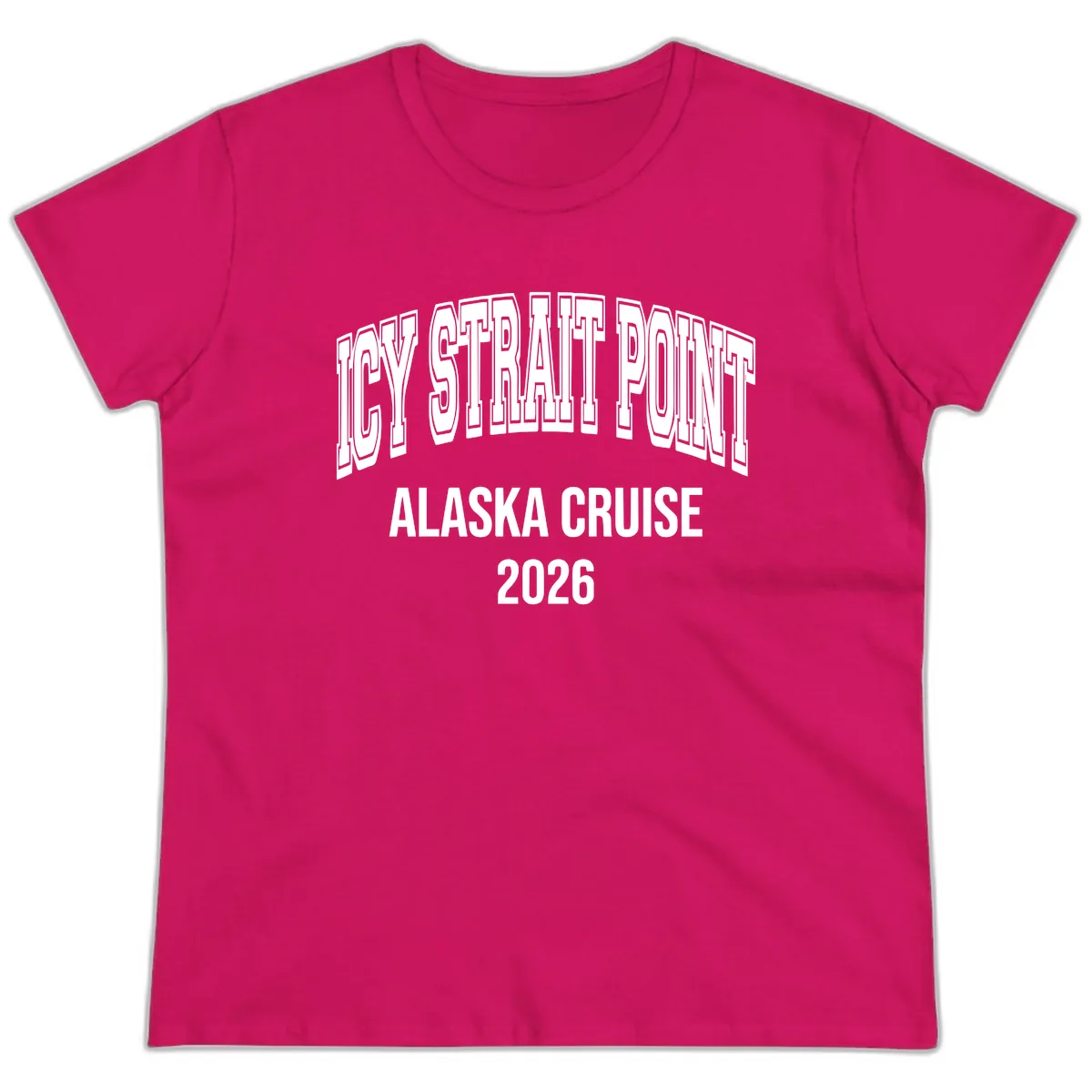 Dry Strait Point Alaska Cruise 2026 Ladies Tee in Heliconia