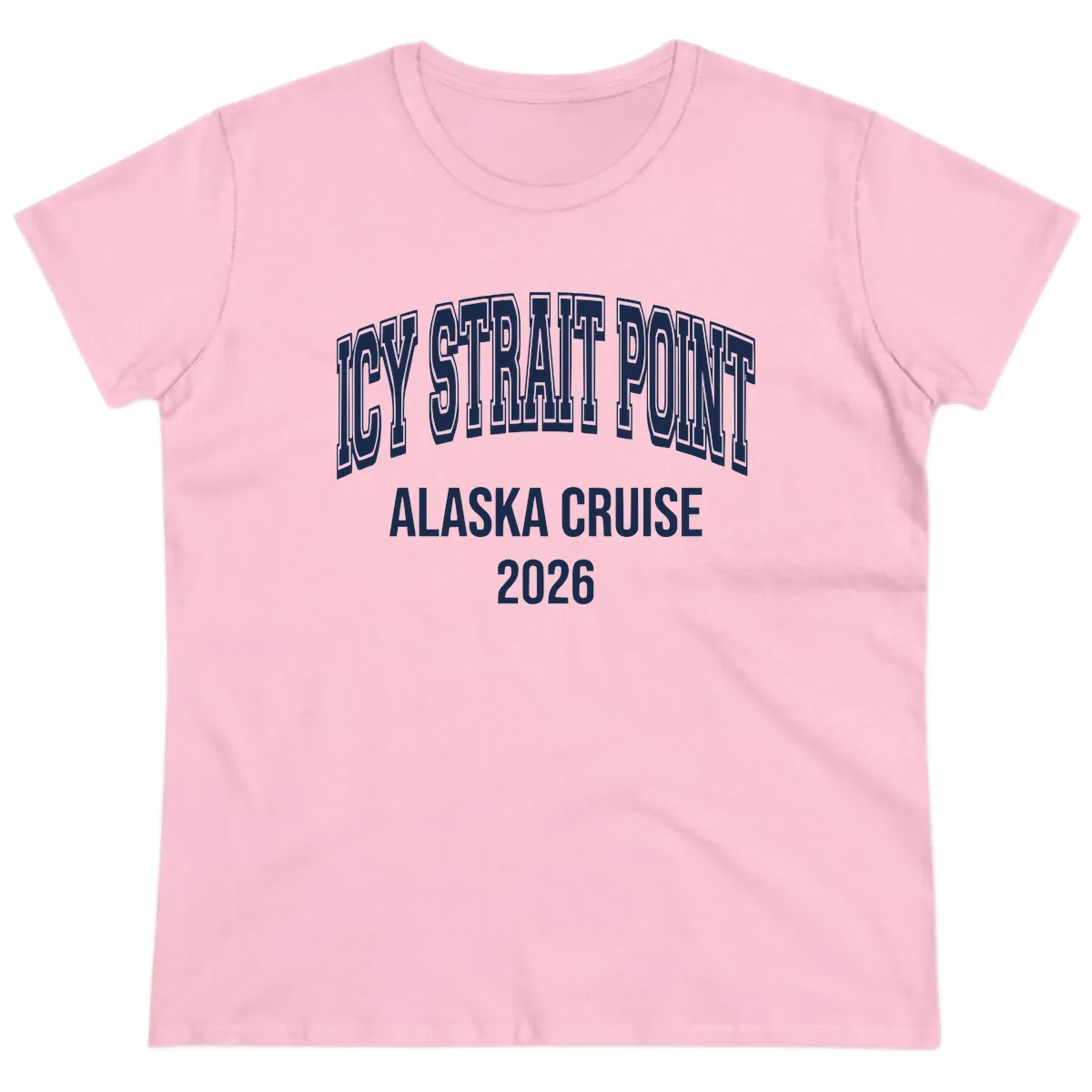 Dry Strait Point Alaska Cruise 2026 Ladies Tee in Light Pink