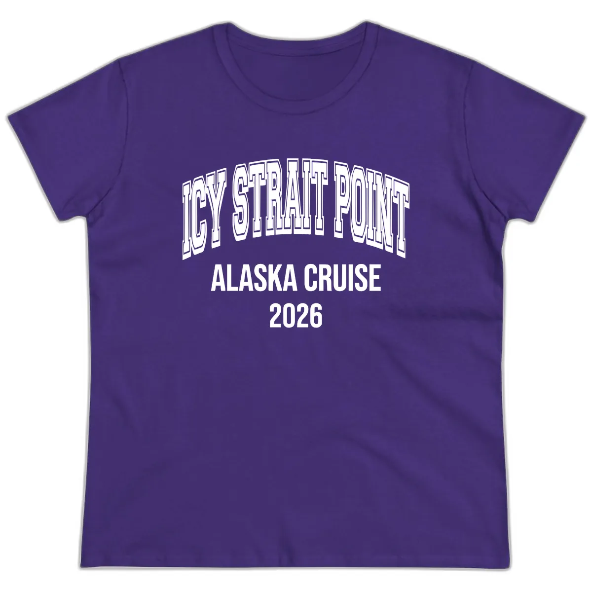Dry Strait Point Alaska Cruise 2026 Ladies Tee in Purple