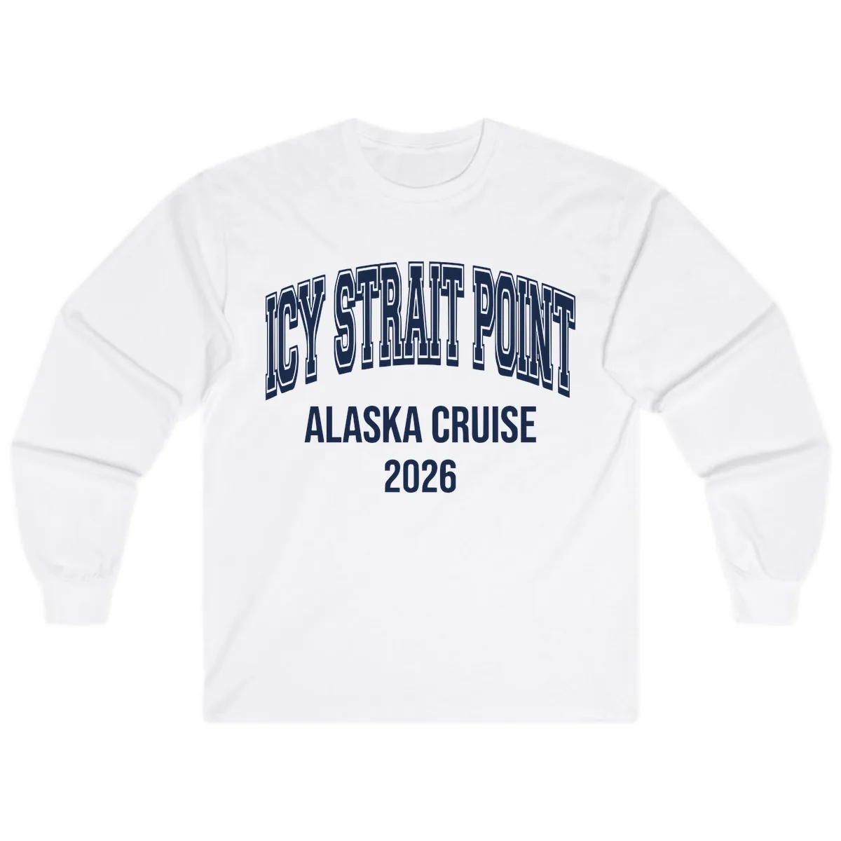 Dry Strait Point Alaska Cruise 2026 Long Sleeve in White