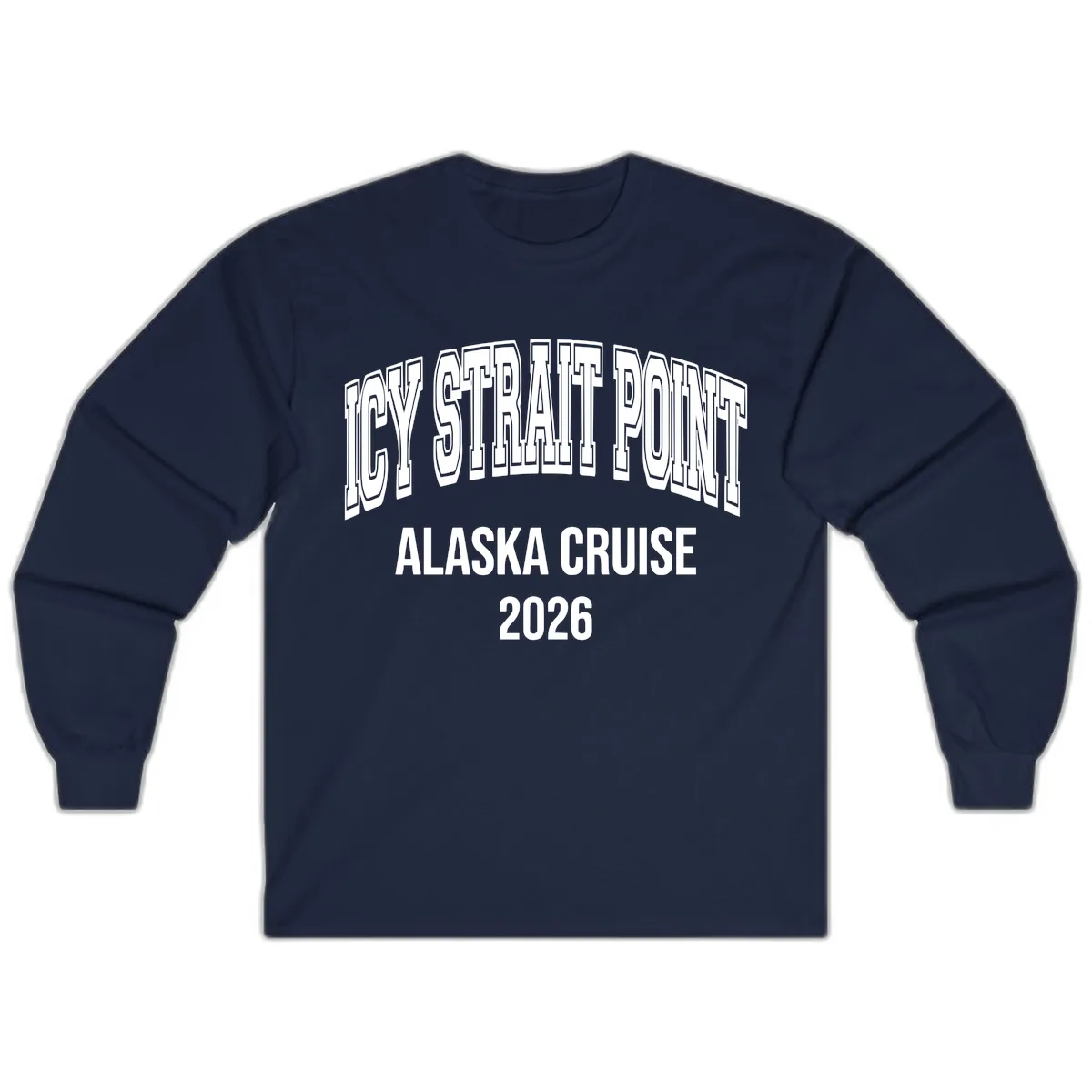 Dry Strait Point Alaska Cruise 2026 Long Sleeve in Navy