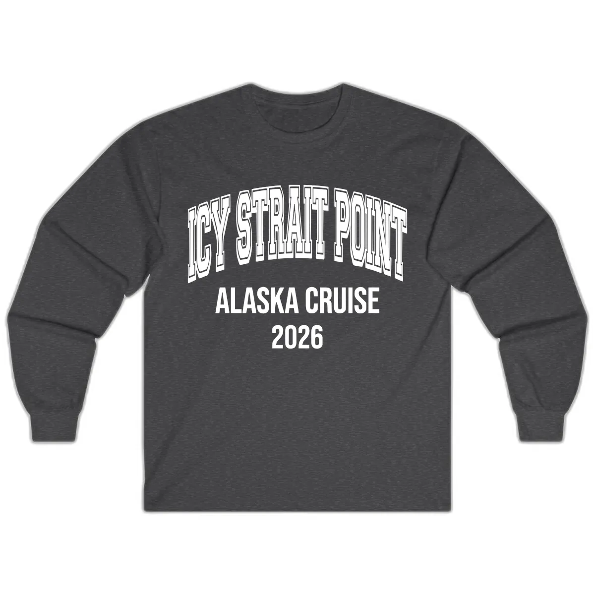Dry Strait Point Alaska Cruise 2026 Long Sleeve in Dark Heather