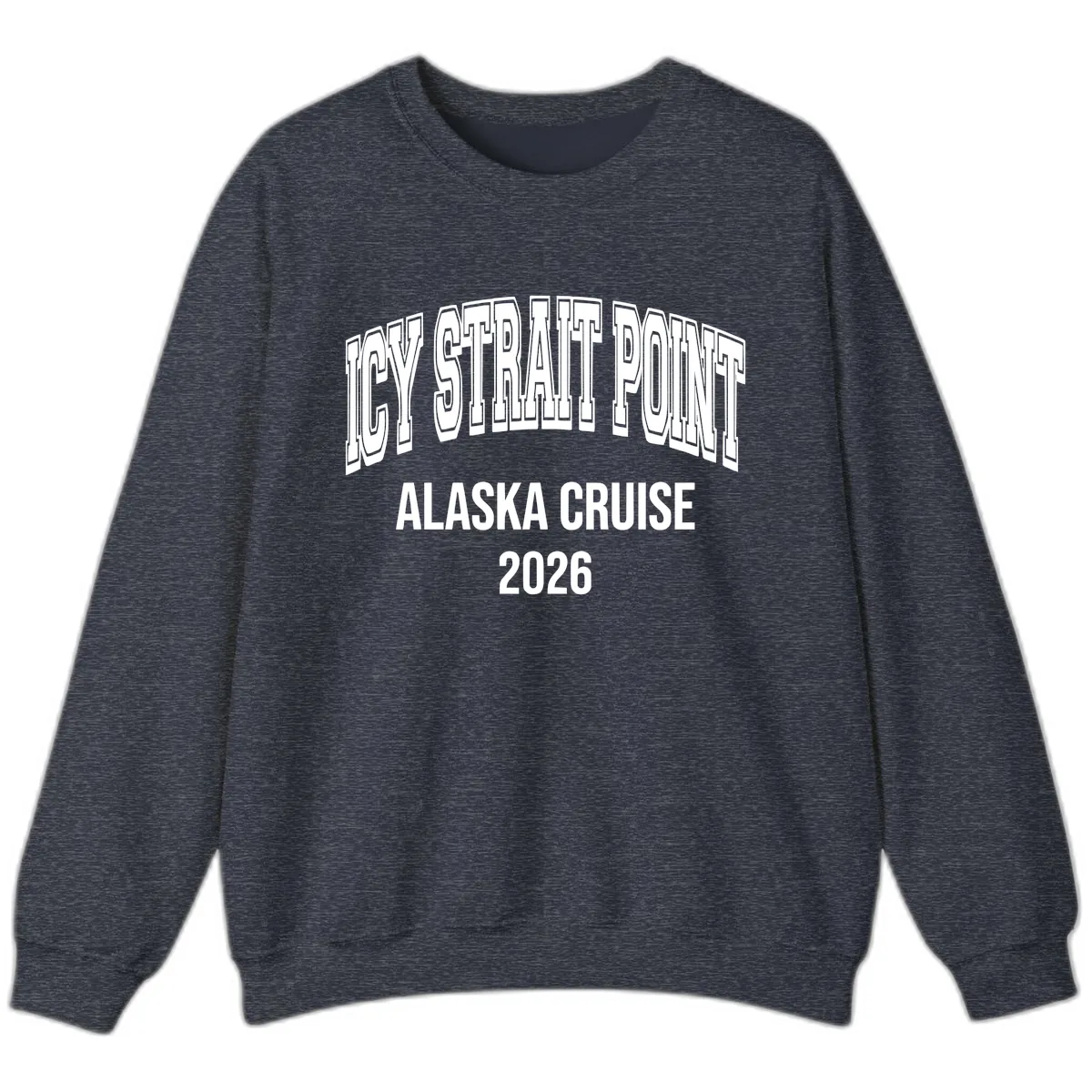Dry Strait Point Alaska Cruise 2026 Sweatshirt in Heather Sport Dark Navy