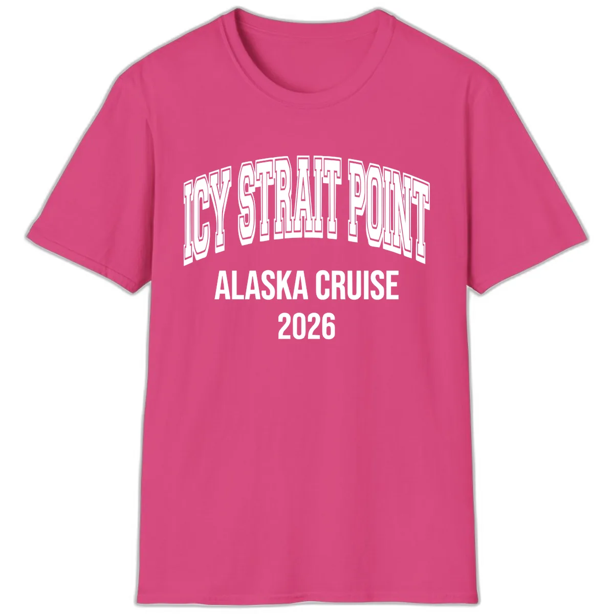 Dry Strait Point Alaska Cruise 2026 T-Shirt in Heliconia