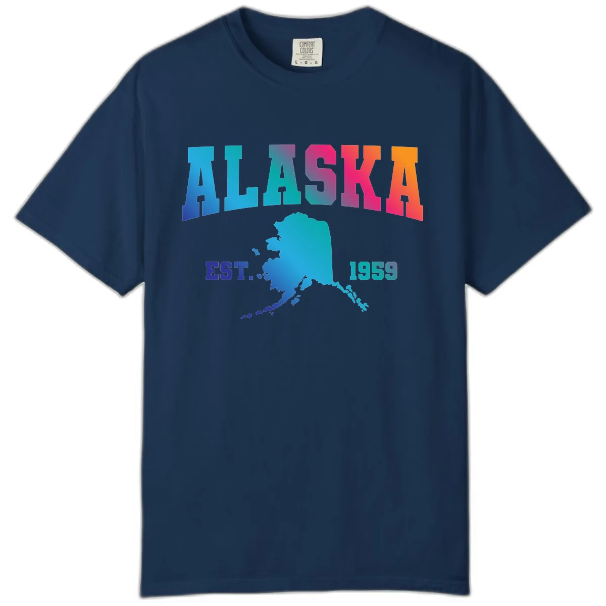 Alaska Est. 1959 State Pride Comfort Color in Navy