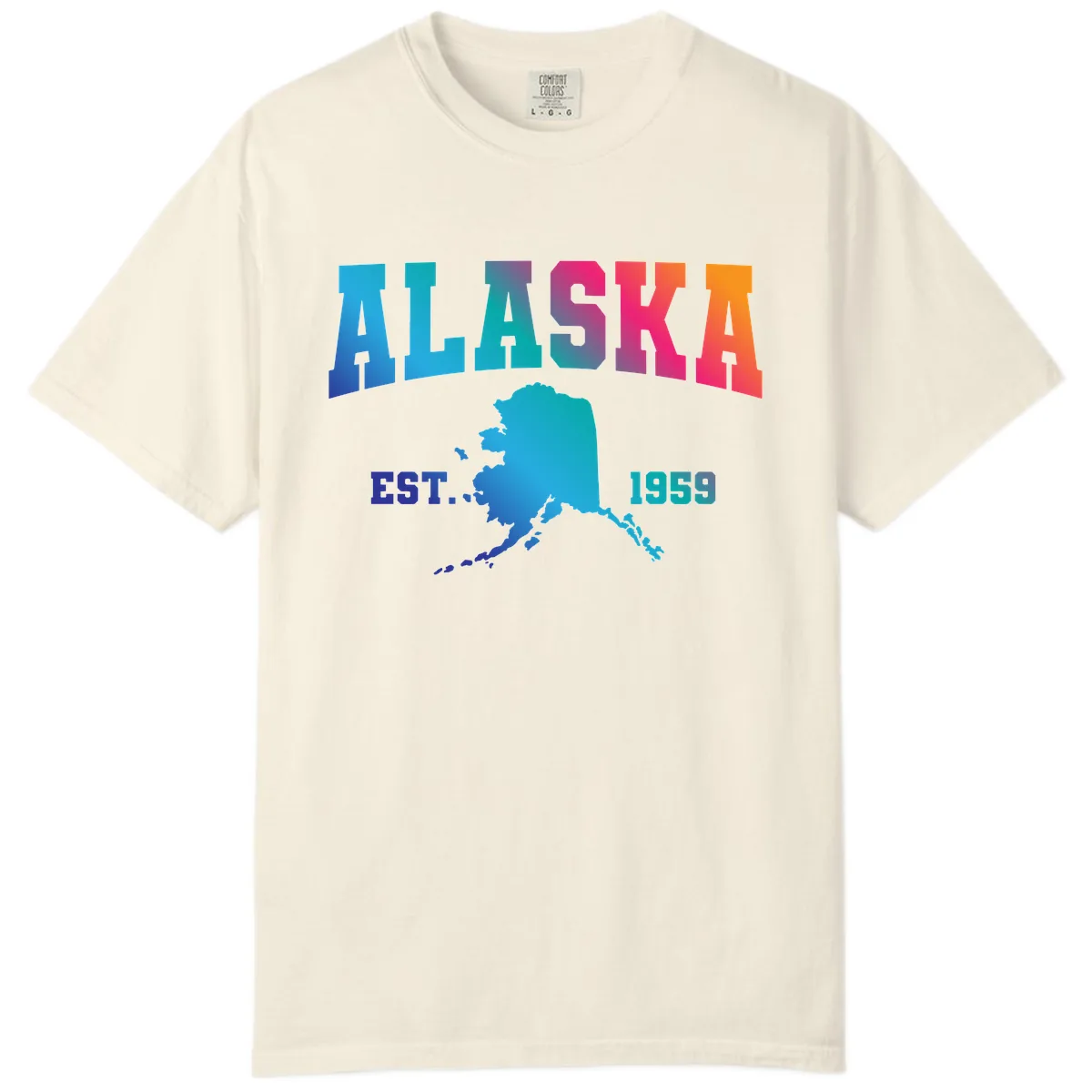 Alaska Est. 1959 State Pride Comfort Color in Ivory