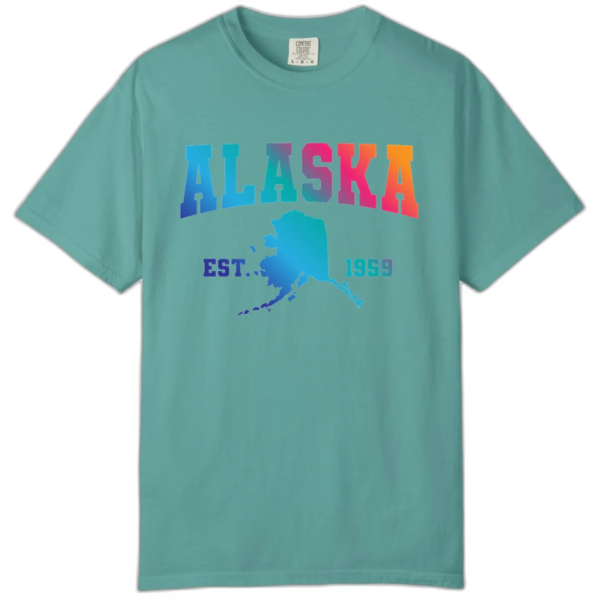 Alaska Est. 1959 State Pride Comfort Color in Seafoam