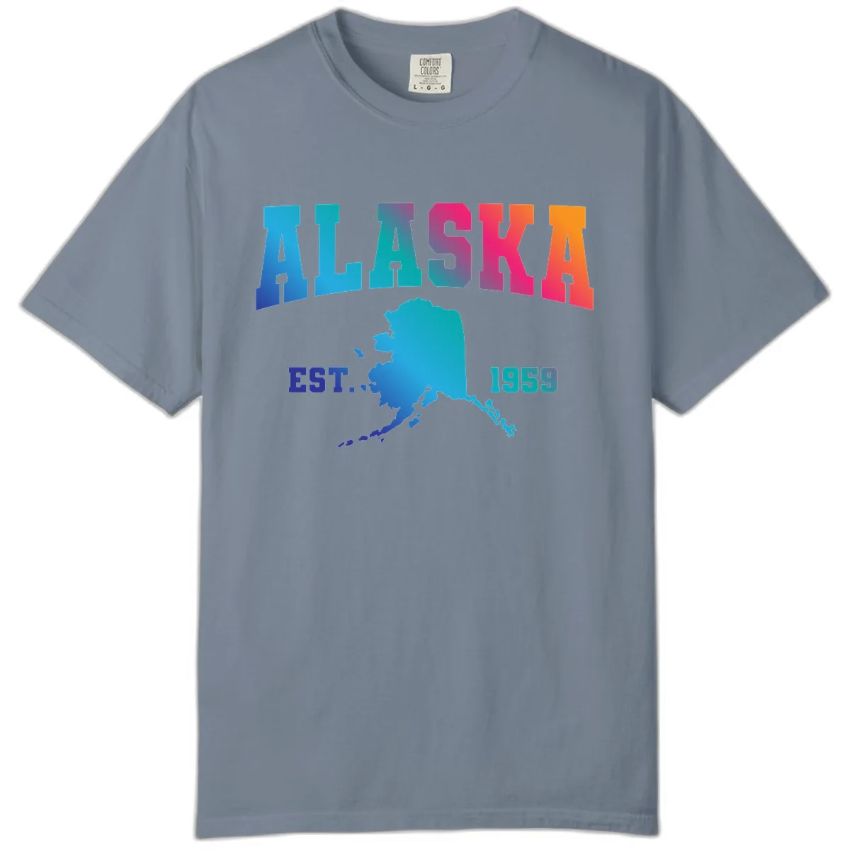 Alaska Est. 1959 State Pride Comfort Color in Blue Jean