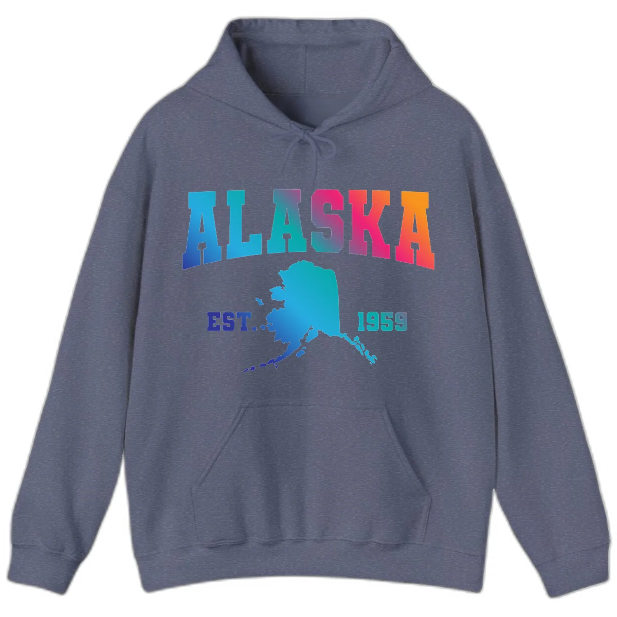 Alaska Est. 1959 State Pride Hoodie in Heather Navy