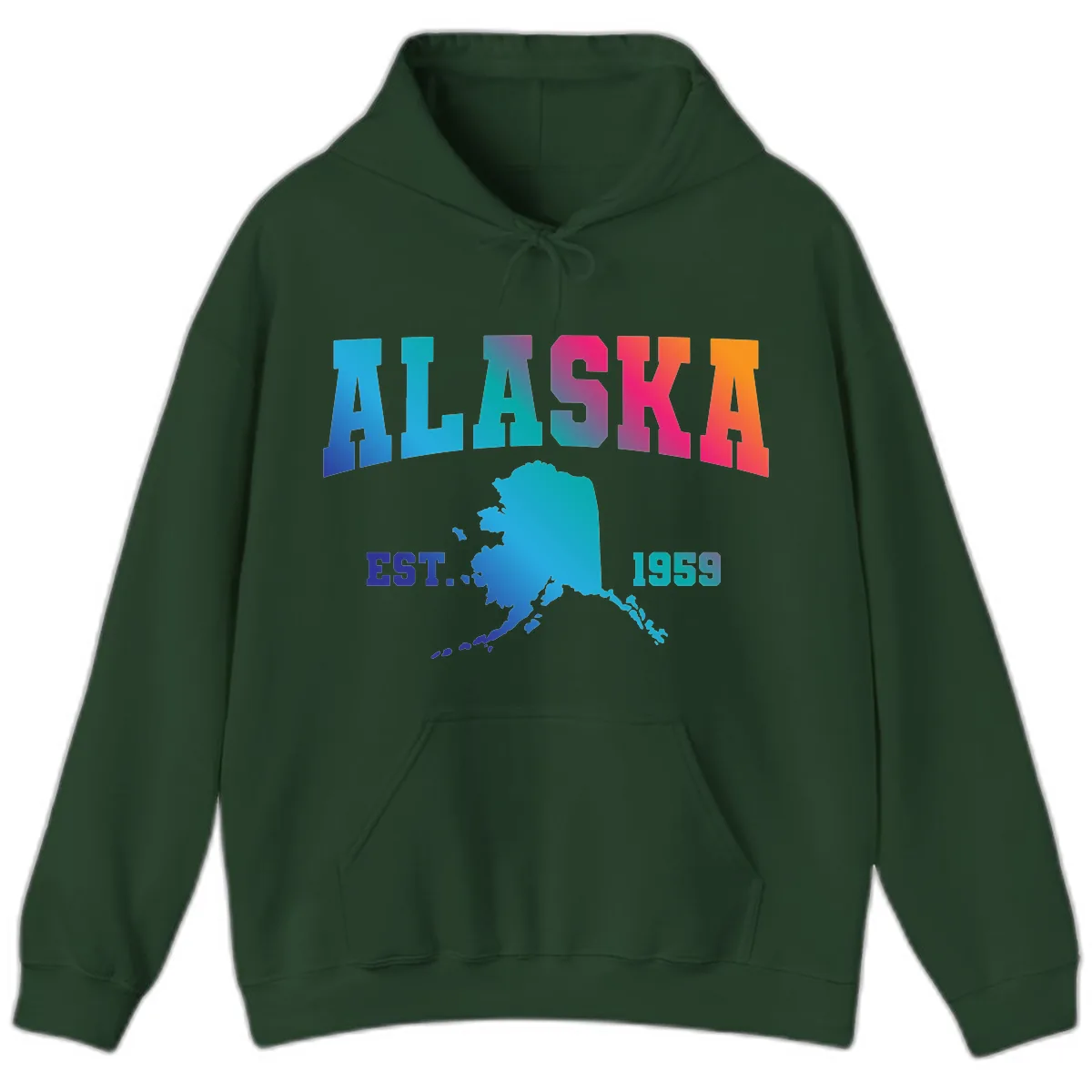 Alaska Est. 1959 State Pride Hoodie in Forest Green