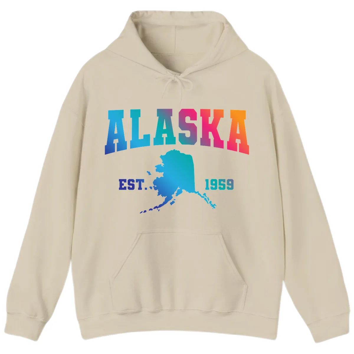 Alaska Est. 1959 State Pride Hoodie in Sand