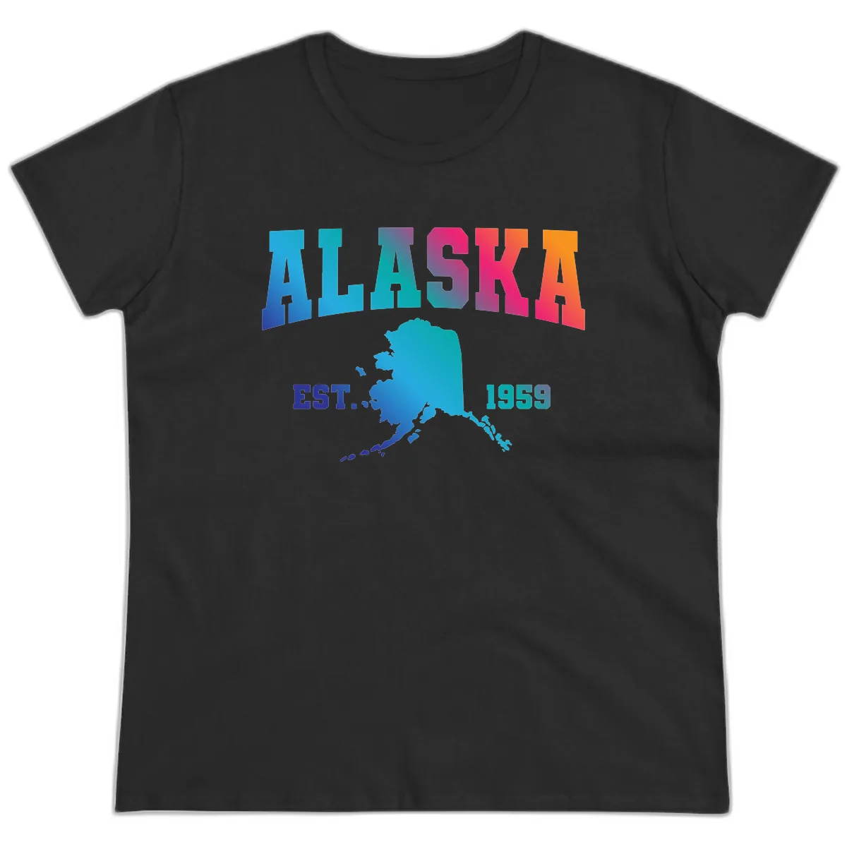 Alaska Est. 1959 State Pride Ladies Tee in Black