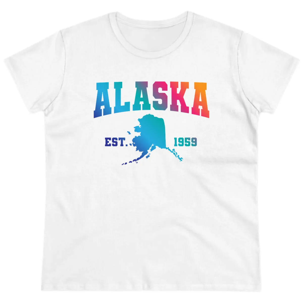 Alaska Est. 1959 State Pride Ladies Tee in White