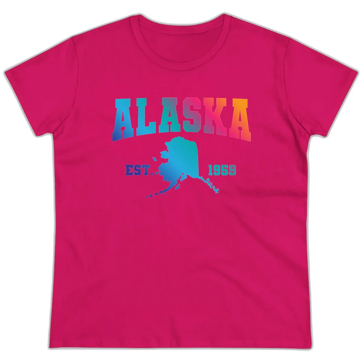 Alaska Est. 1959 State Pride Ladies Tee in Heliconia