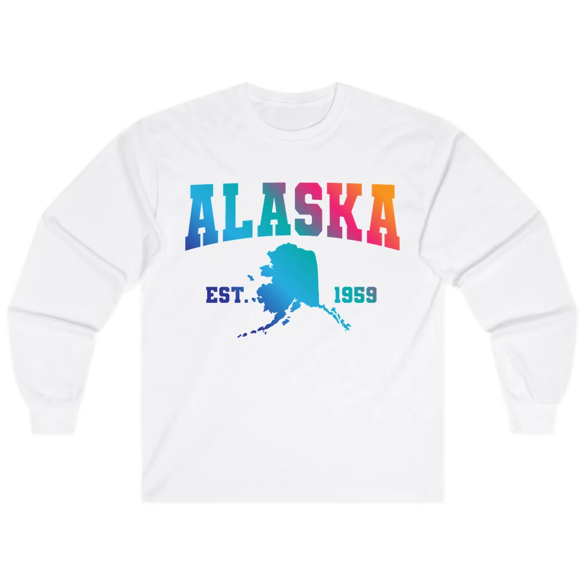 Alaska Est. 1959 State Pride Long Sleeve in White