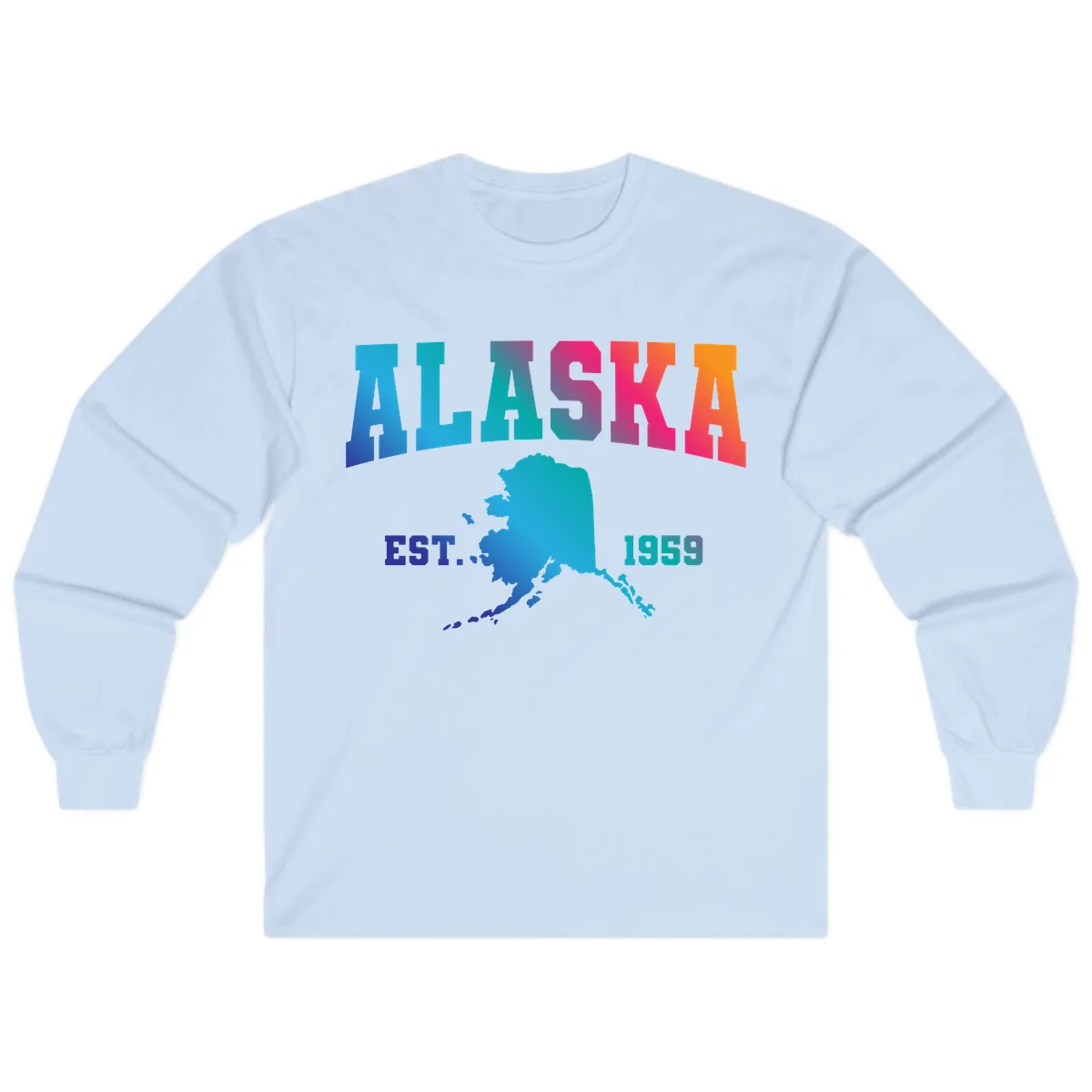 Alaska Est. 1959 State Pride Long Sleeve in Light Blue