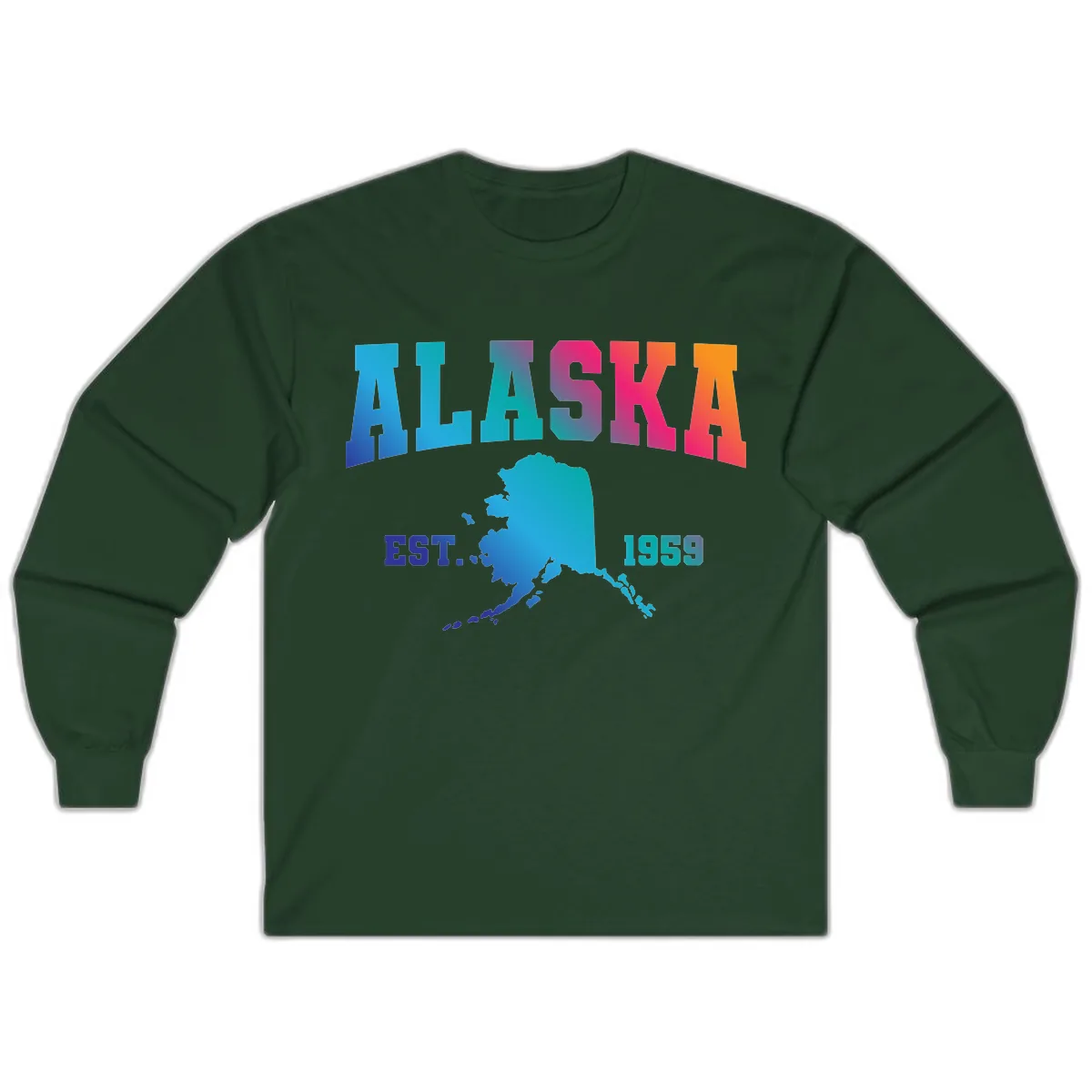 Alaska Est. 1959 State Pride Long Sleeve in Forest Green