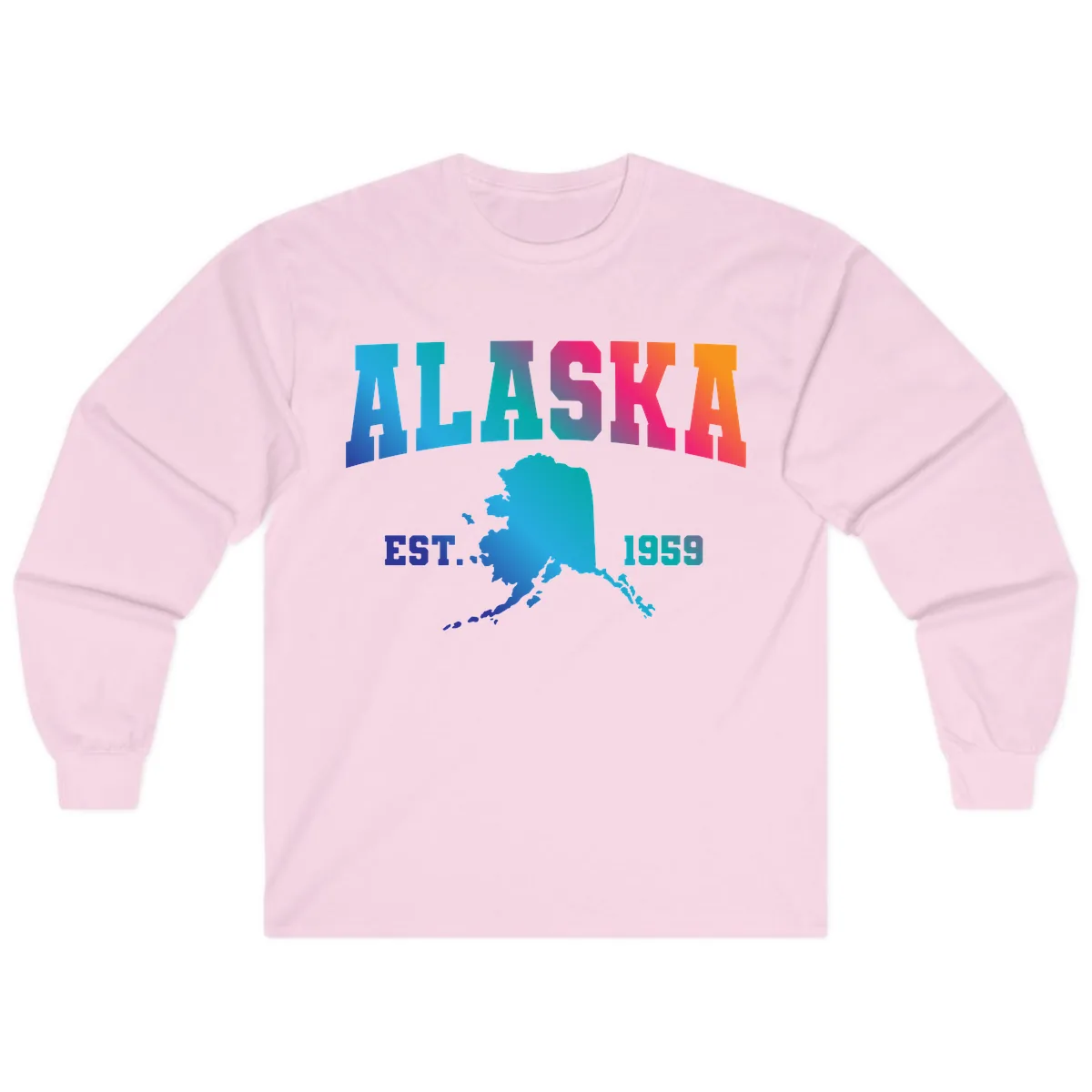 Alaska Est. 1959 State Pride Long Sleeve in Light Pink