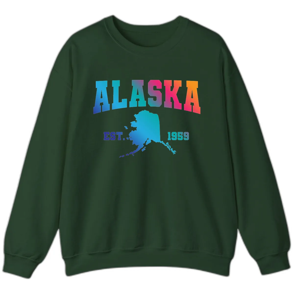 Alaska Est. 1959 State Pride Sweatshirt in Forest Green