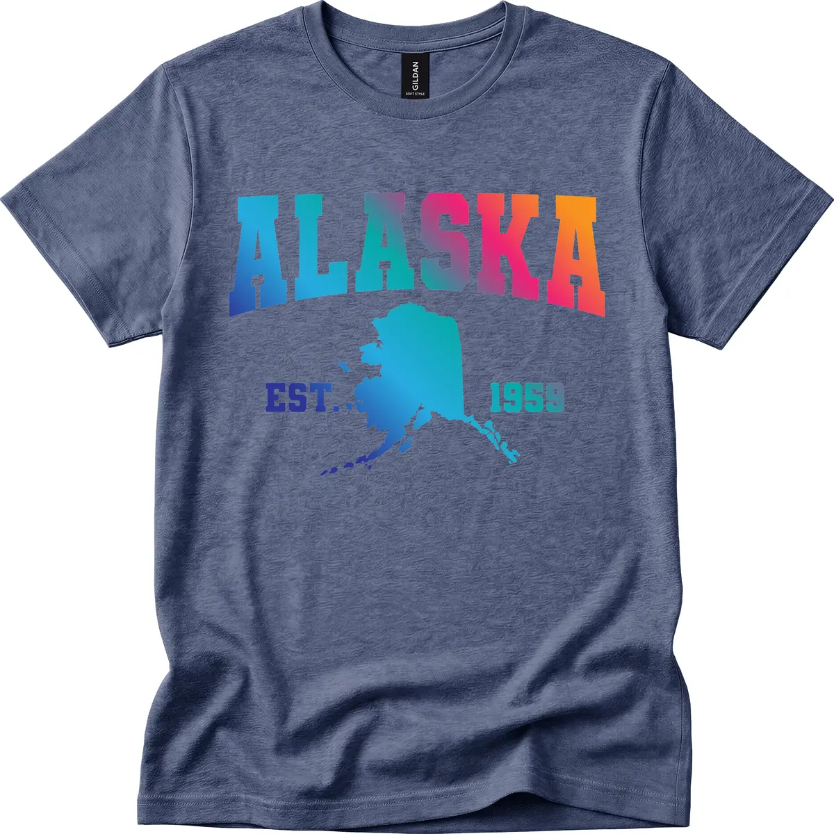 Alaska Est. 1959 State Pride T-Shirt in Heather Navy