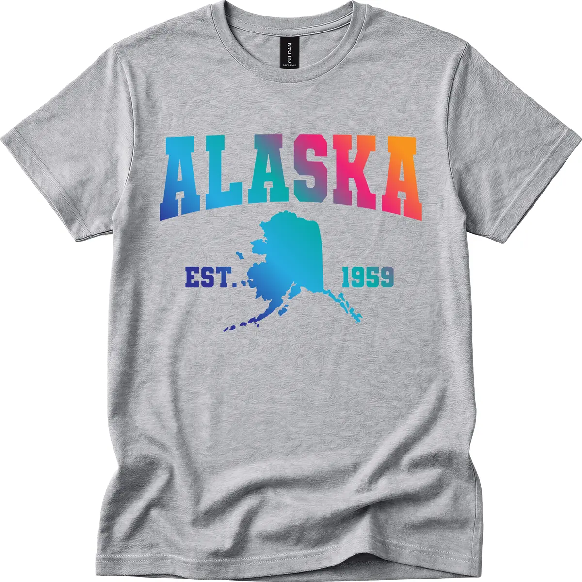 Alaska Est. 1959 State Pride T-Shirt in Sport Grey