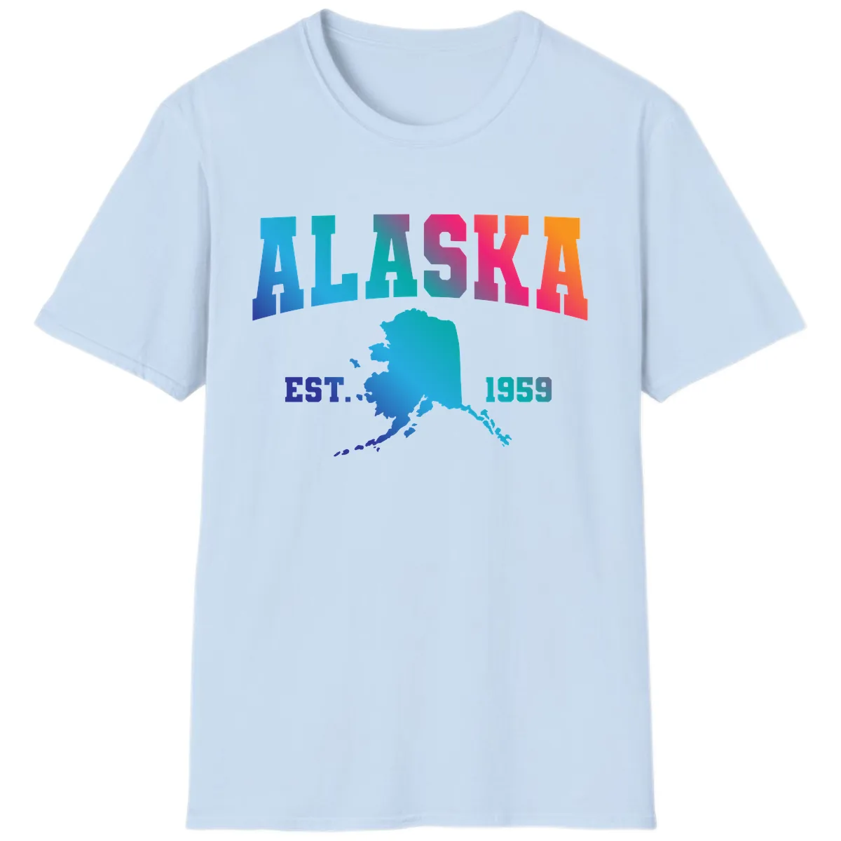 Alaska Est. 1959 State Pride T-Shirt in Light Blue