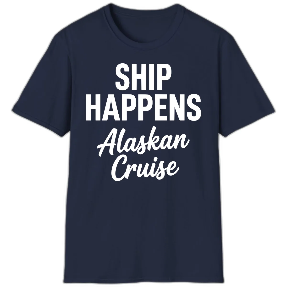 Ship Happens Alaskan Cruise T-Shirt in Navy