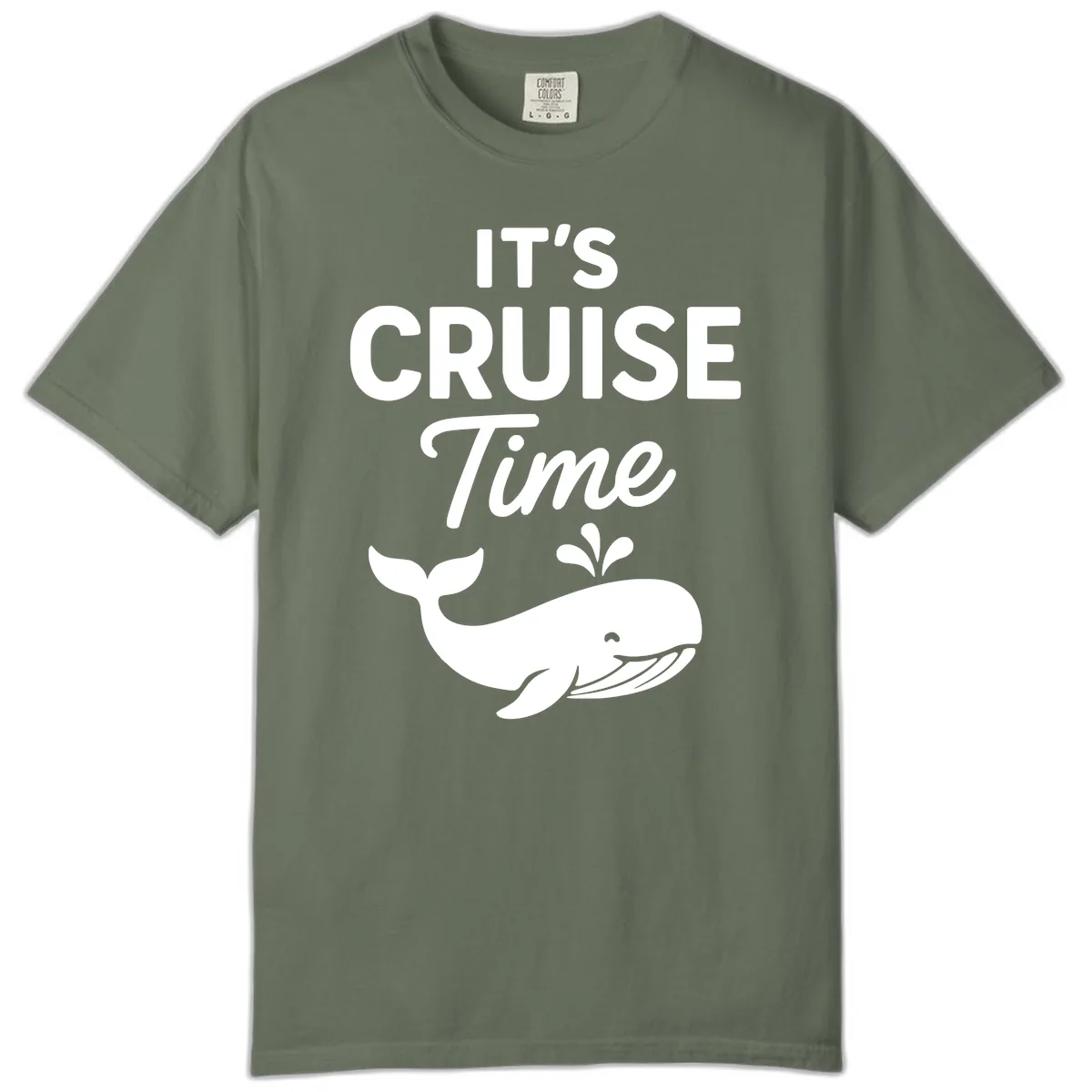 It's Cruise Time Whale Comfort Color in Moss