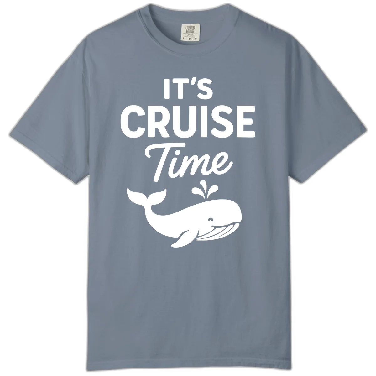 It's Cruise Time Whale Comfort Color in Blue Jean