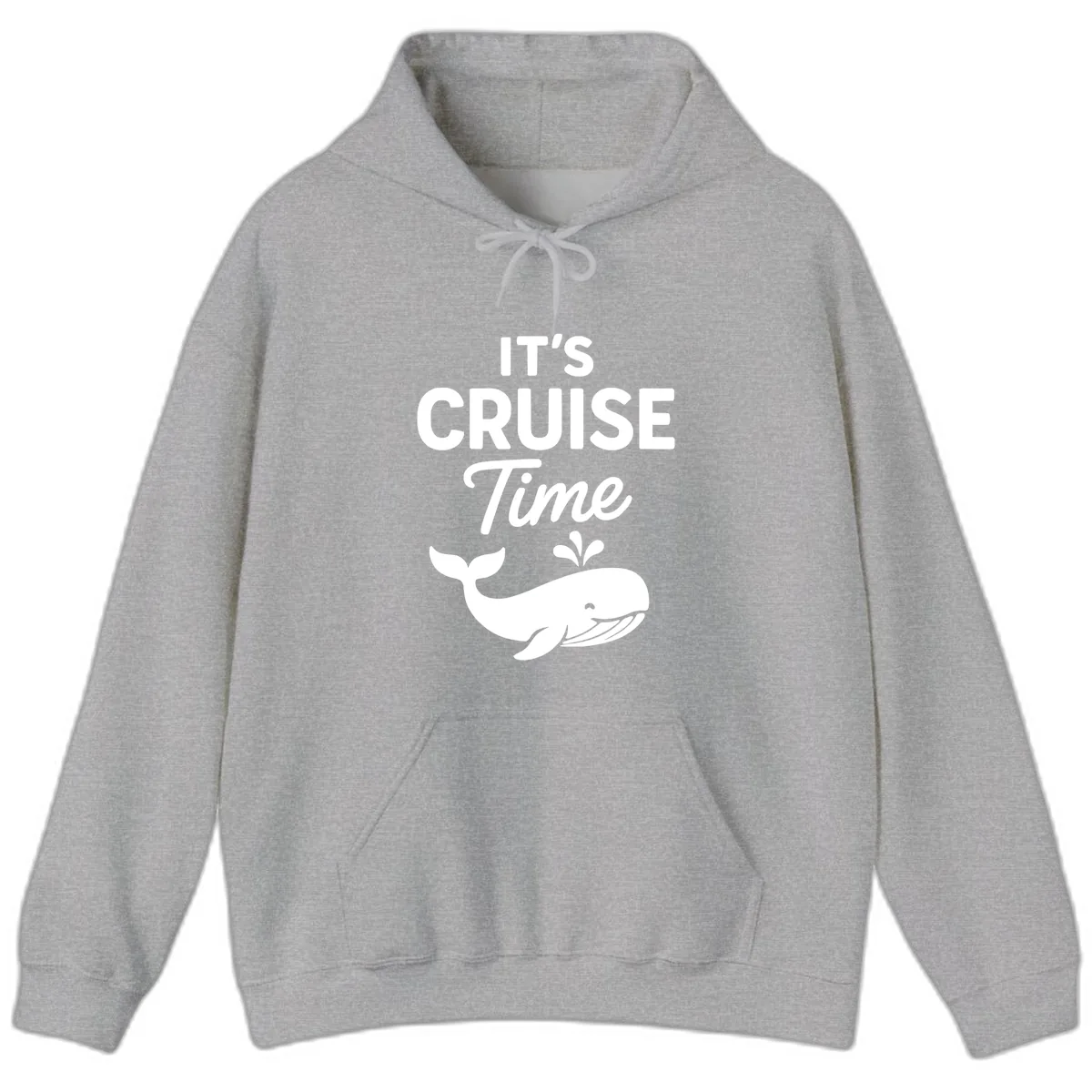 It's Cruise Time Whale Hoodie in Sport Grey