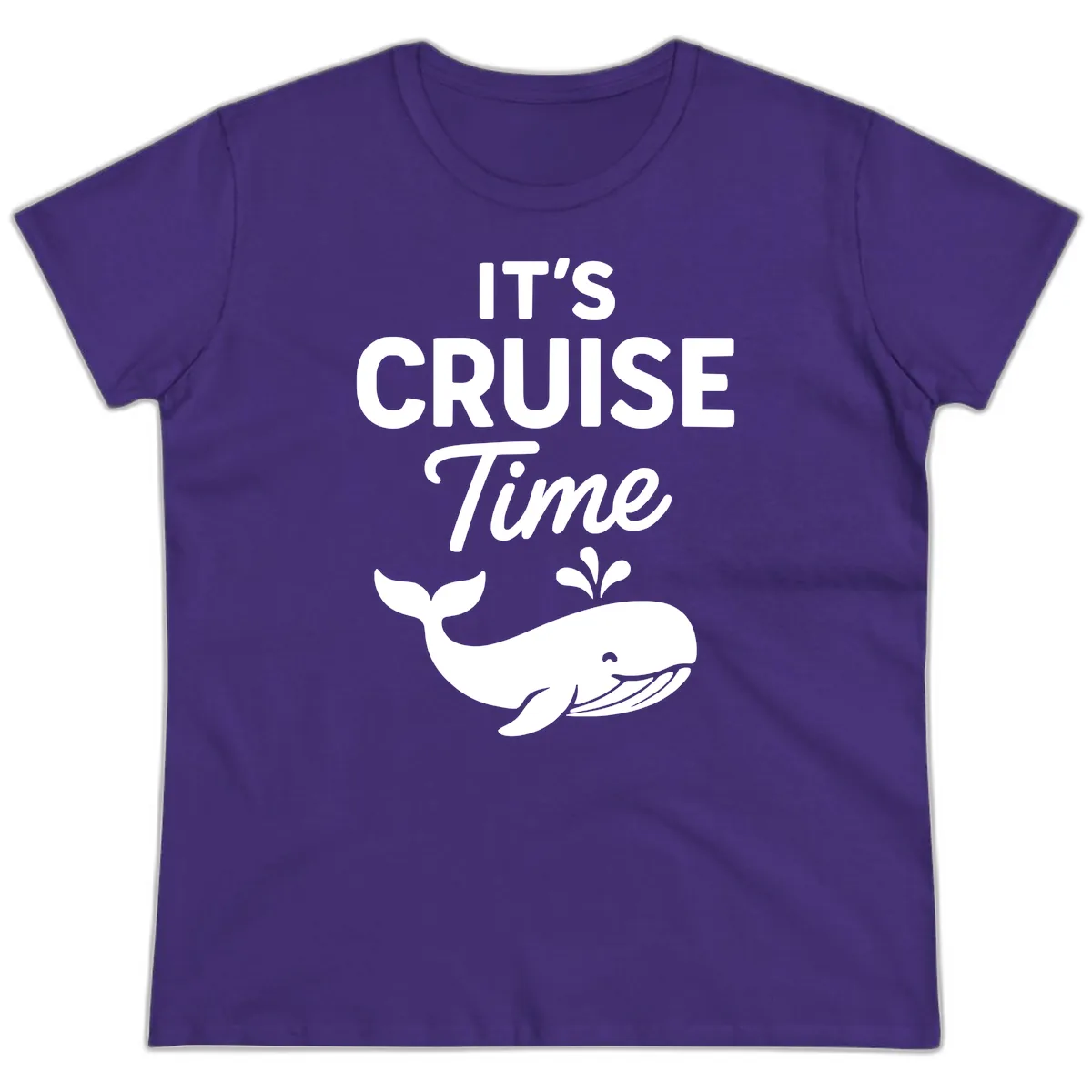 It's Cruise Time Whale Ladies Tee in Purple