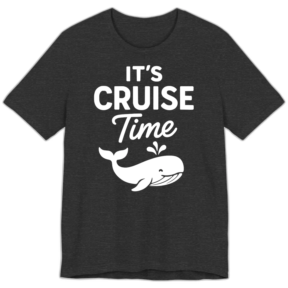 It's Cruise Time Whale Premium T-Shirt in Dark Grey Heather