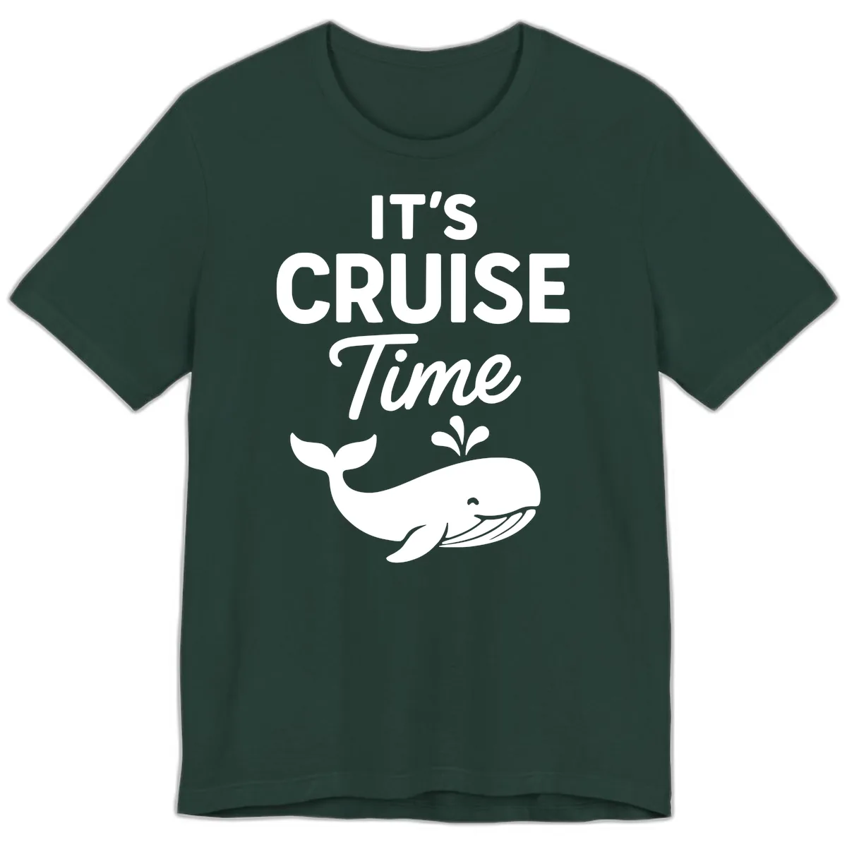 It's Cruise Time Whale Premium T-Shirt in Forest