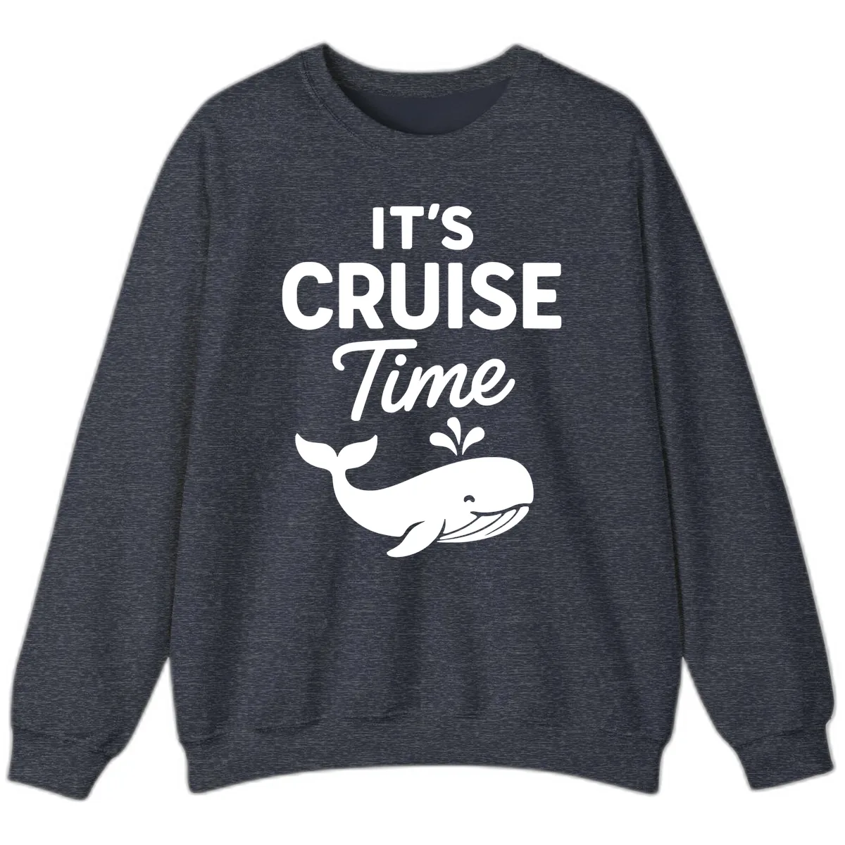 It's Cruise Time Whale Sweatshirt in Heather Sport Dark Navy