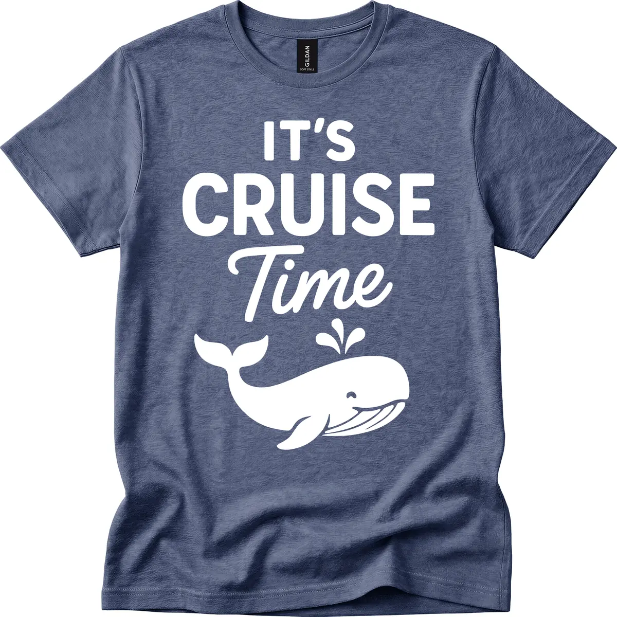 It's Cruise Time Whale T-Shirt in Heather Navy