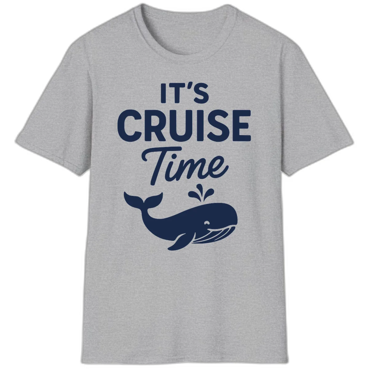 It's Cruise Time Whale T-Shirt in Sport Grey