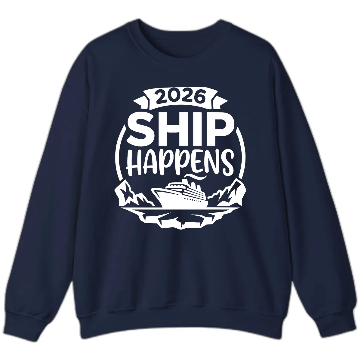 2026 Ship Happens Cruise Badge Sweatshirt in Navy