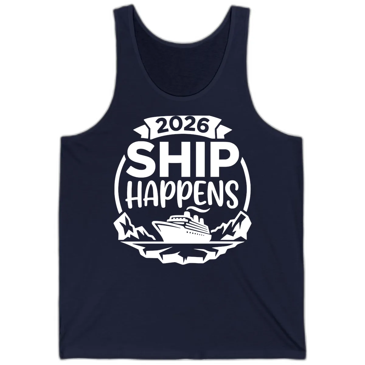 2026 Ship Happens Cruise Badge Tank in Navy