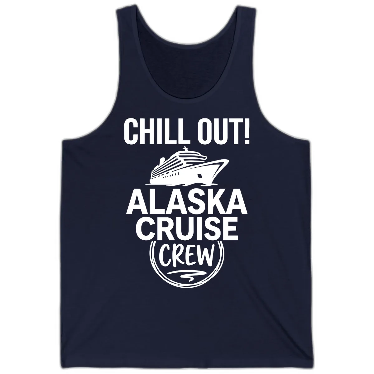 Chill Out Alaska Cruise Crew Tank in Navy