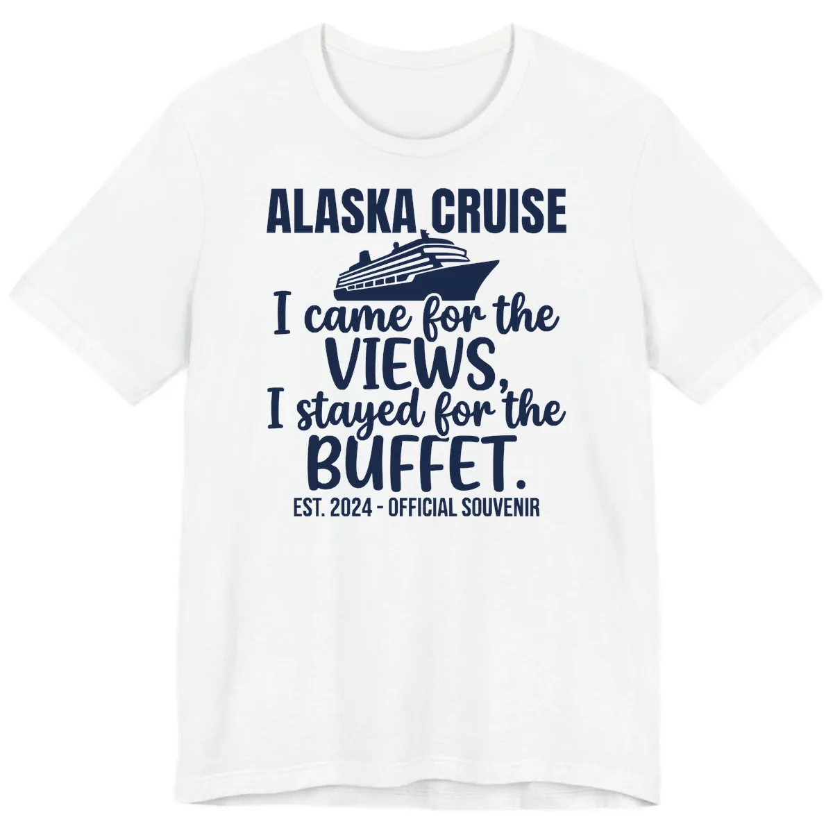 Came For The Views, Stayed For The Buffet Premium T-Shirt in White