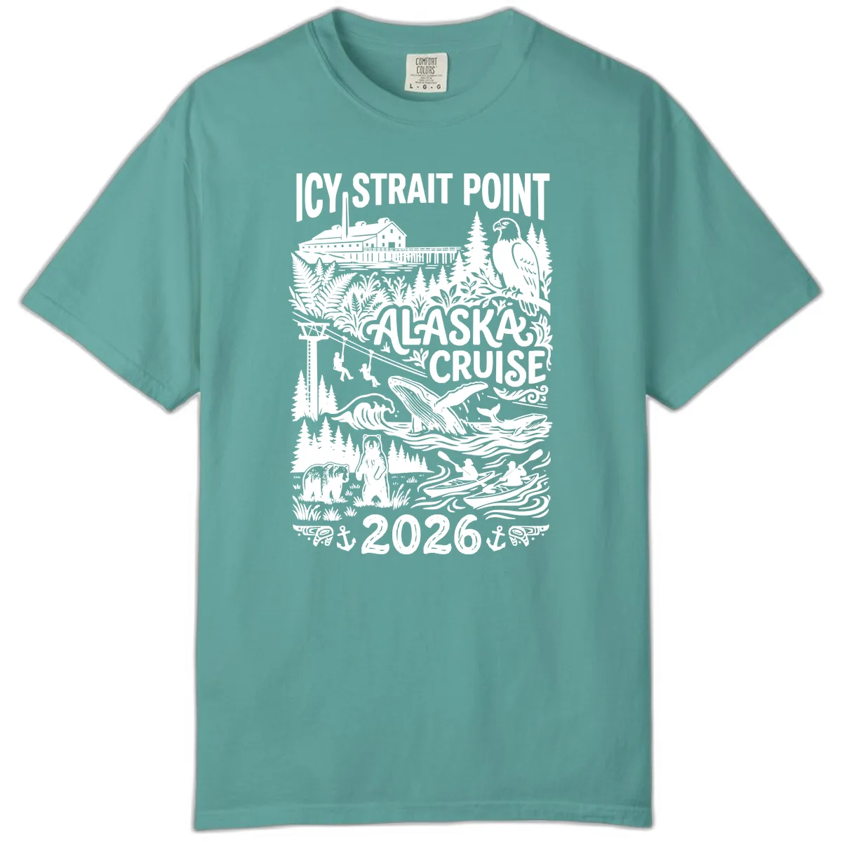 Icy Strait Point Alaska Cruise 2026 Comfort Color in Seafoam
