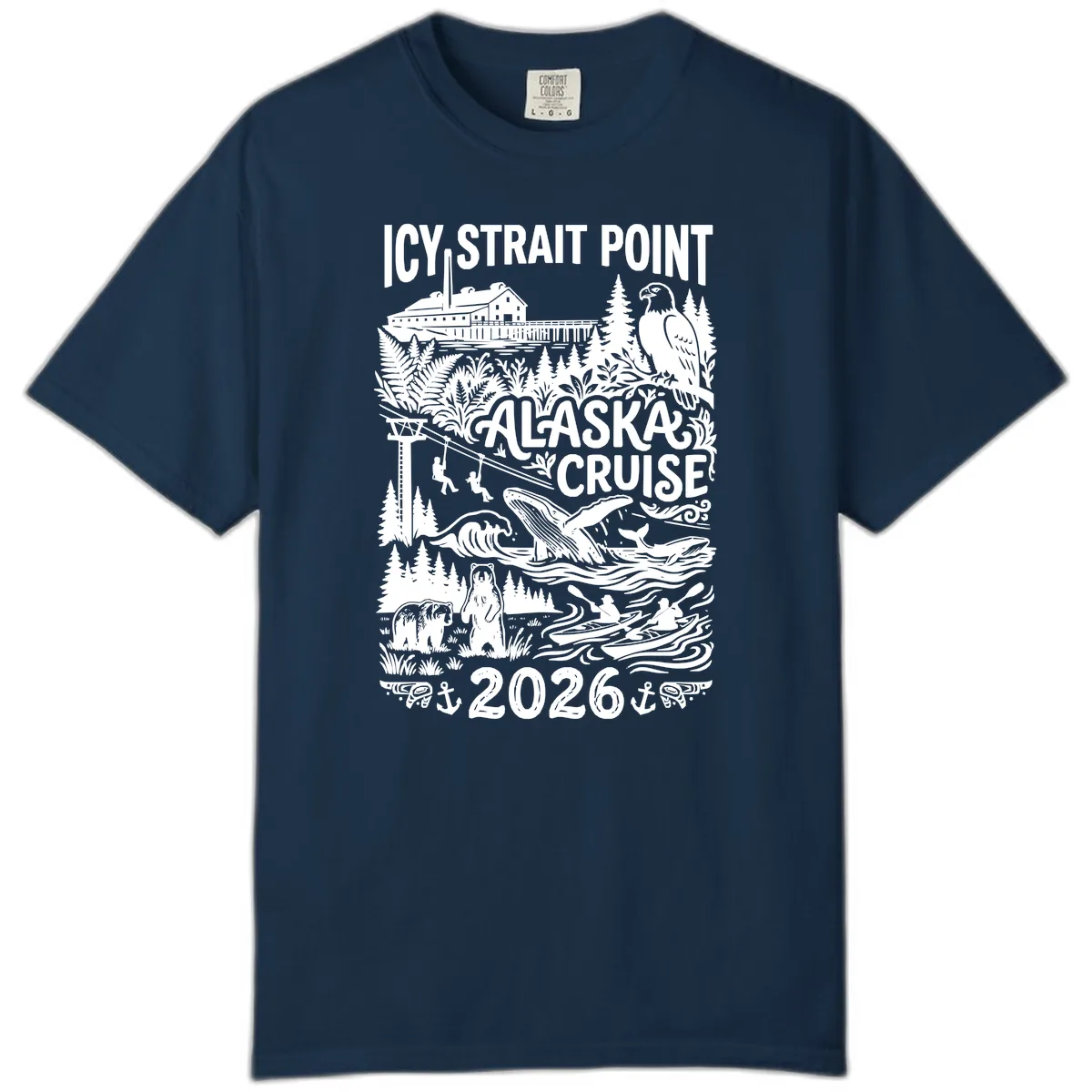 Icy Strait Point Alaska Cruise 2026 Comfort Color in True Navy
